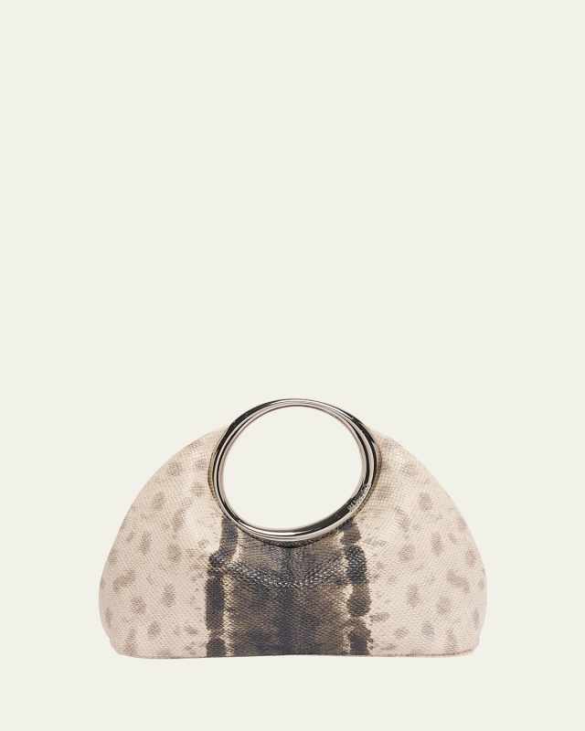 Le Petit Calino Python-Embossed Top-Handle Bag